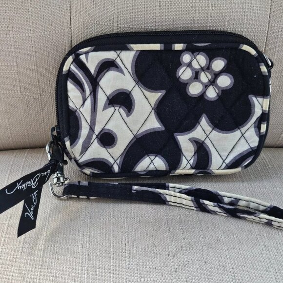 Vera Bradly Women Coin Purse Mini wristlet Wallet Mini Black/White - Picture 4 of 9